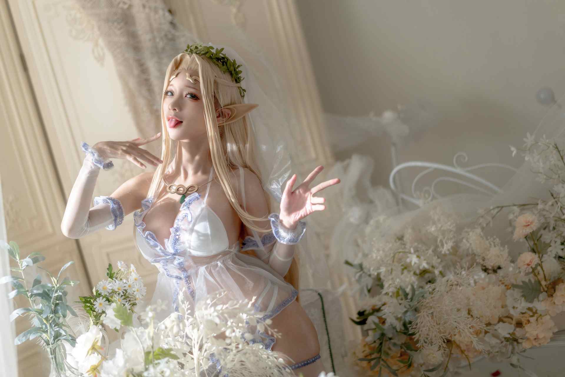 蠢沫沫白精灵-婚纱