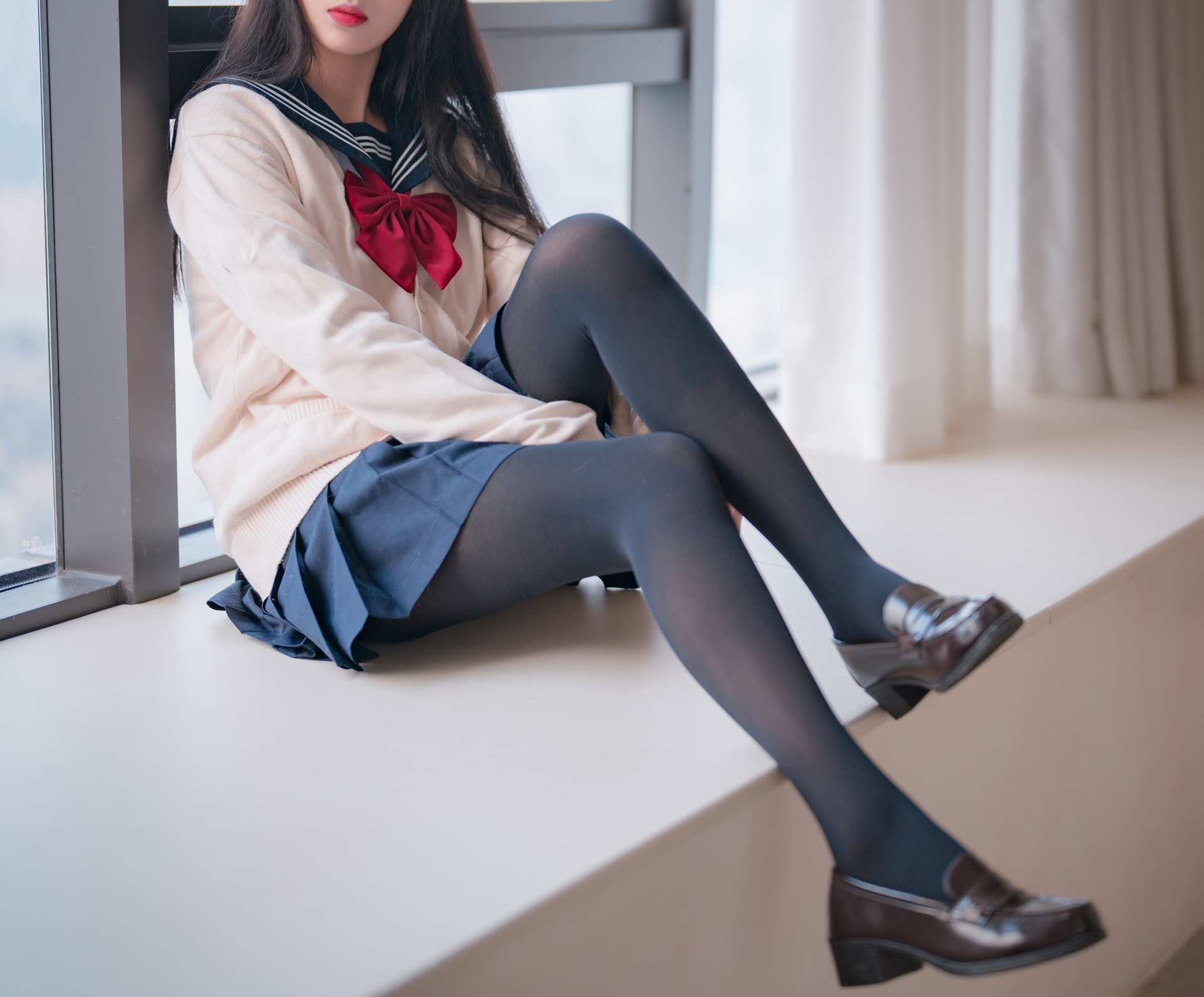 NO.006轩萧学姐JK厚裤袜精彩写真作品【44P】-可宝主