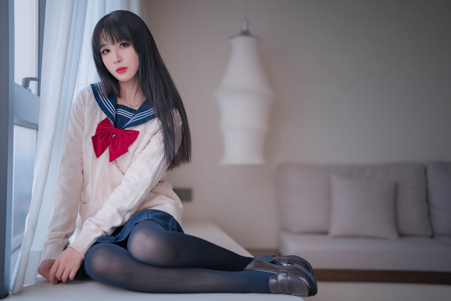 轩萧学姐JK厚裤袜