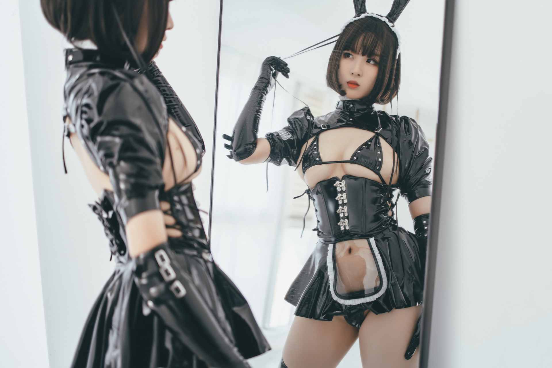 NO.023轩萧学姐兔女郎女仆精美写真【52P】-可宝主