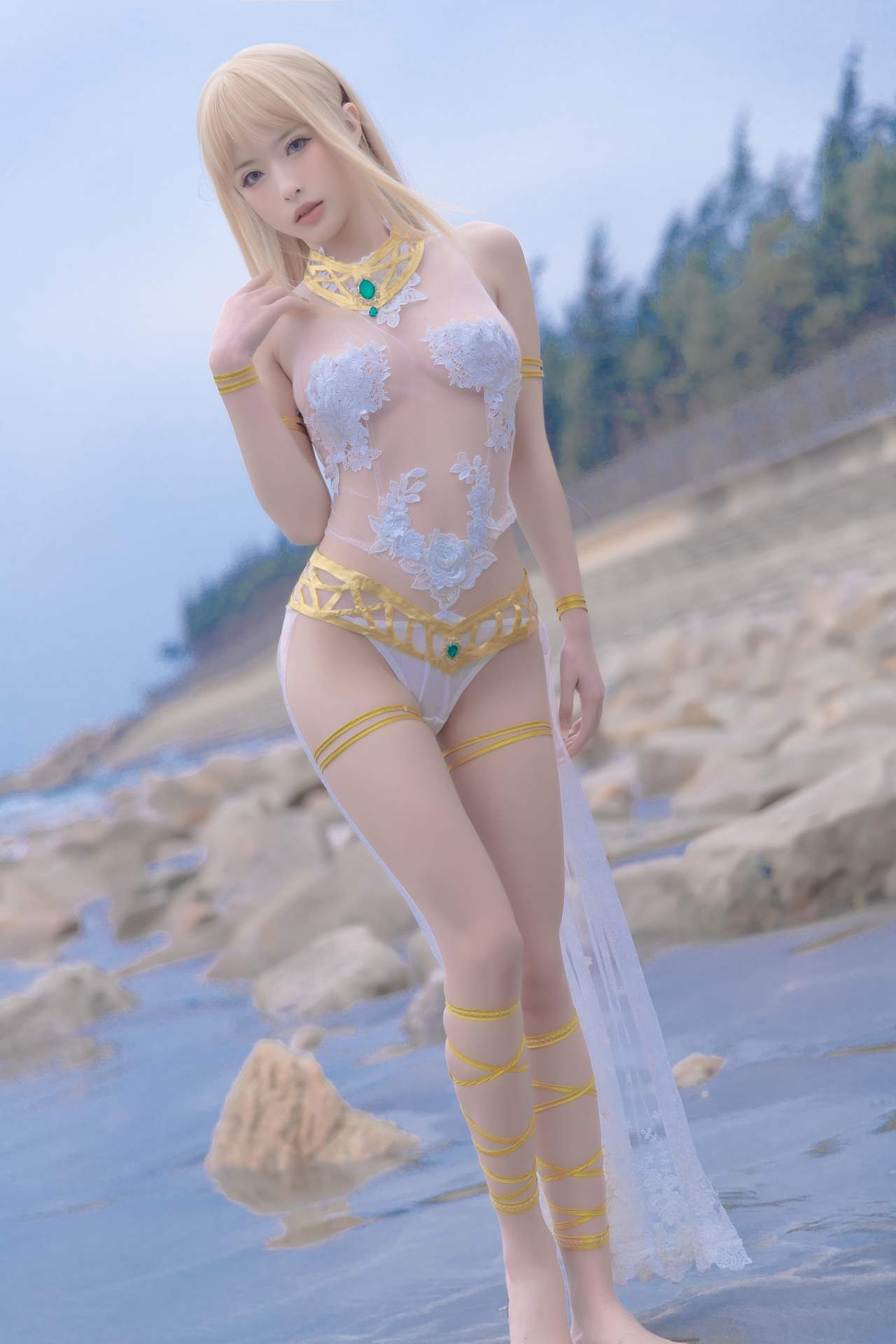清水由乃玛丽萝丝 白色泳衣