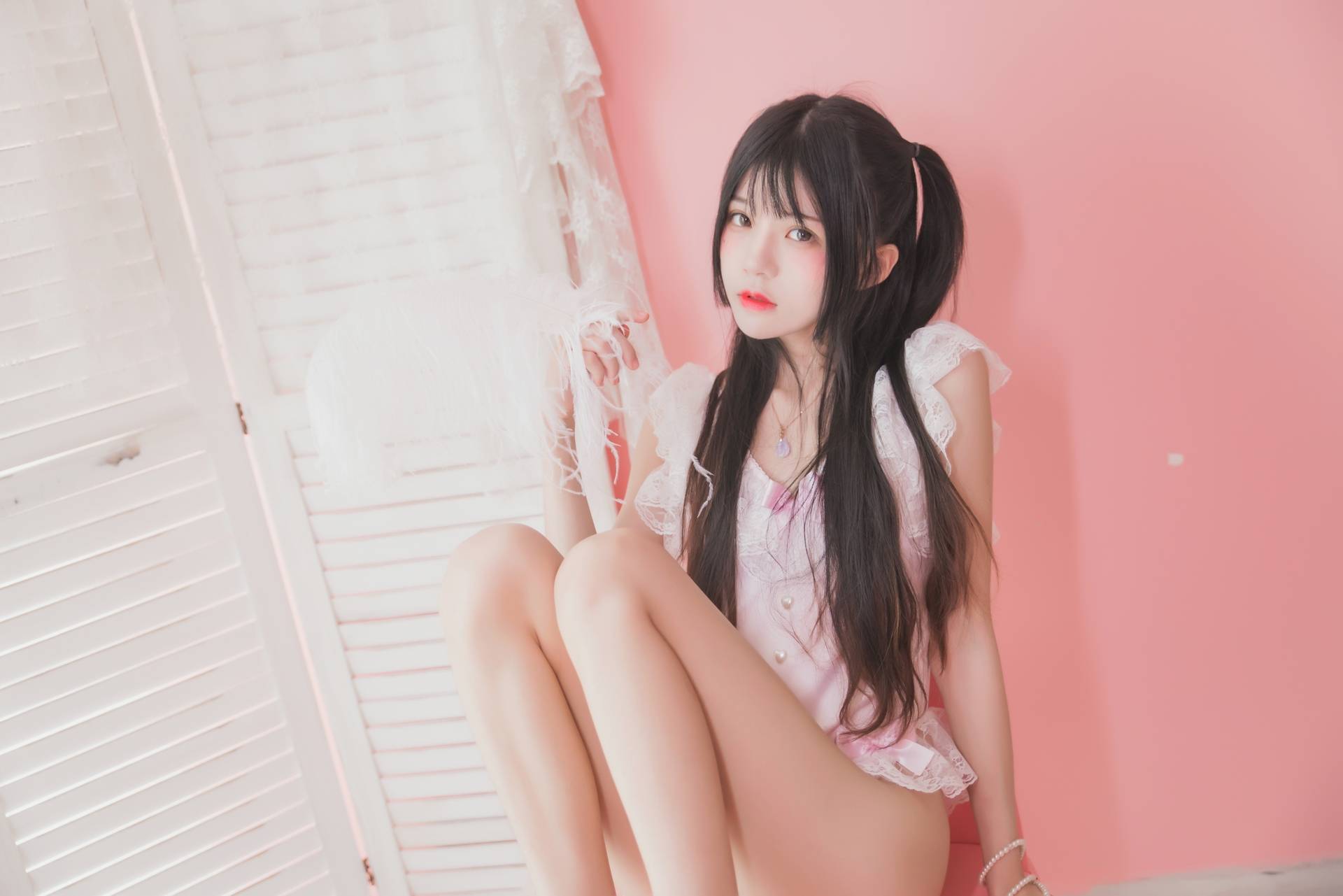 桜桃喵冬眠 粉色浴缸