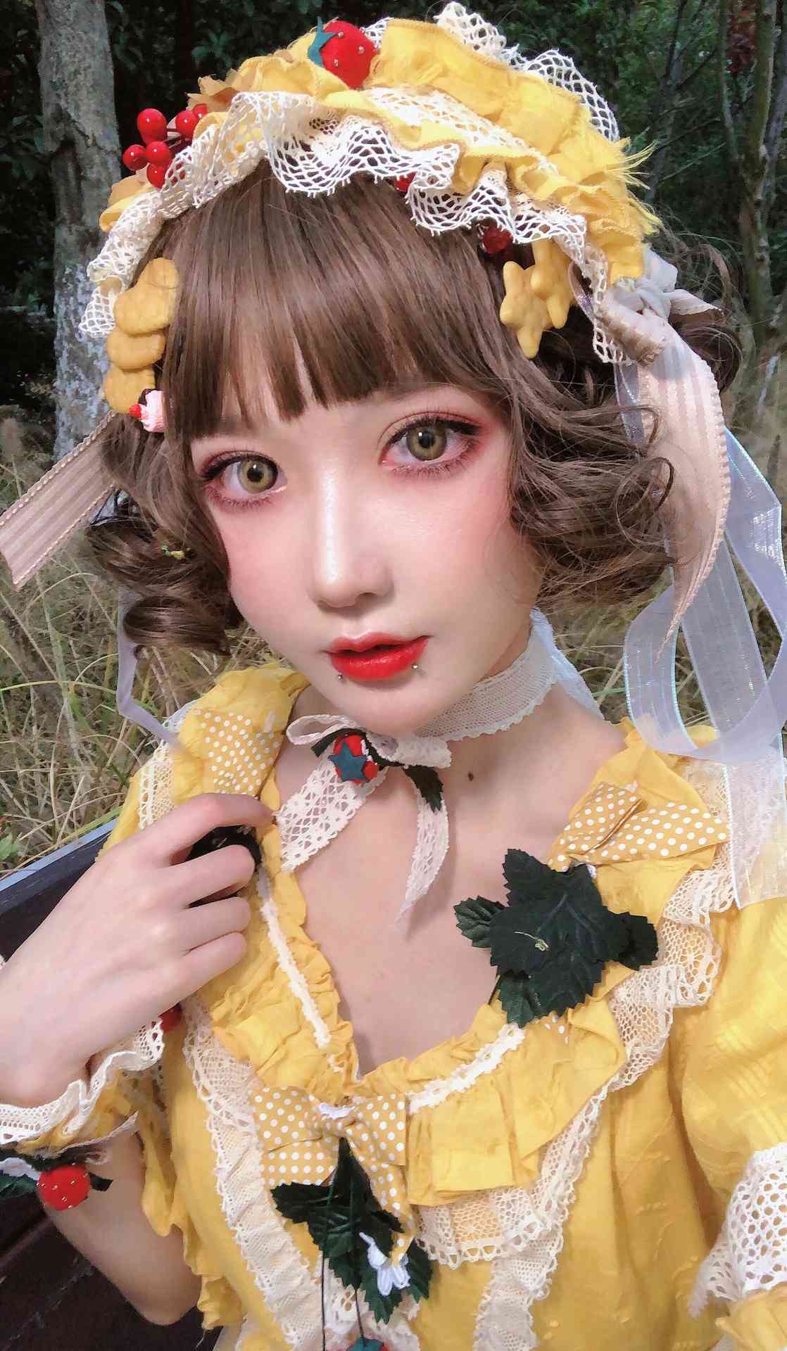 阿包也是兔娘lolita黄裙