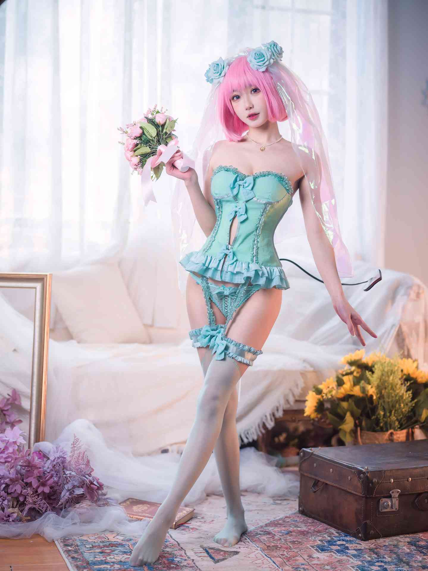 阿包也是兔娘王女梦梦 婚纱内衣