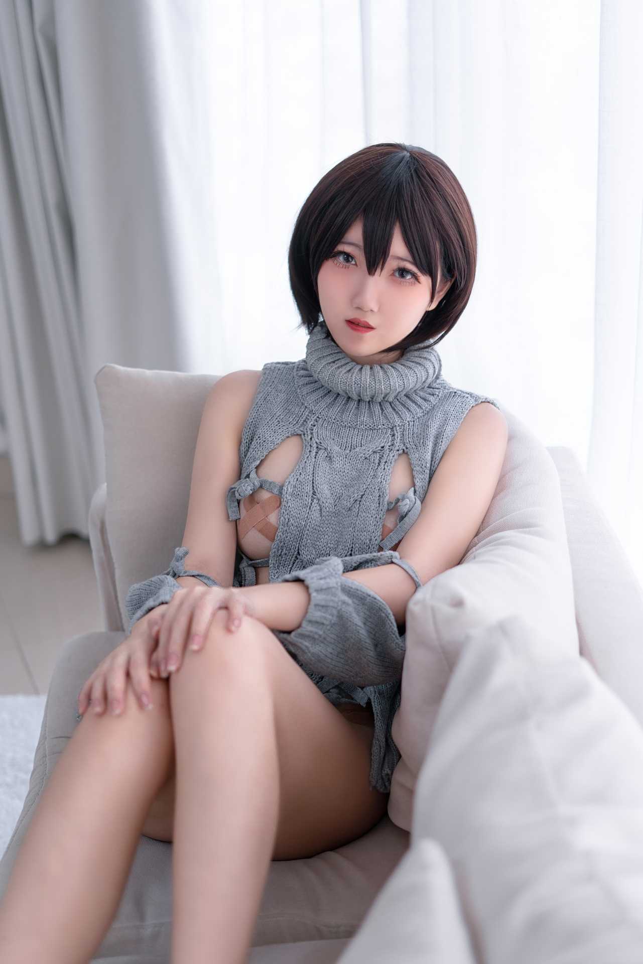 NO.001阿薰kaOri露背毛衣20P-可宝主