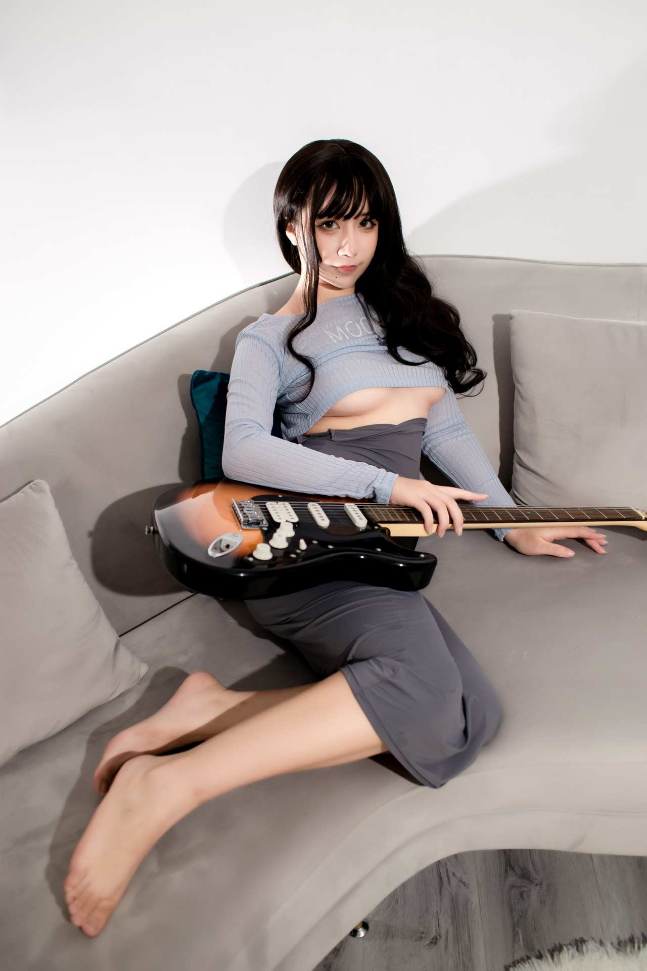 九曲Jean吉他妹妹包臀裙